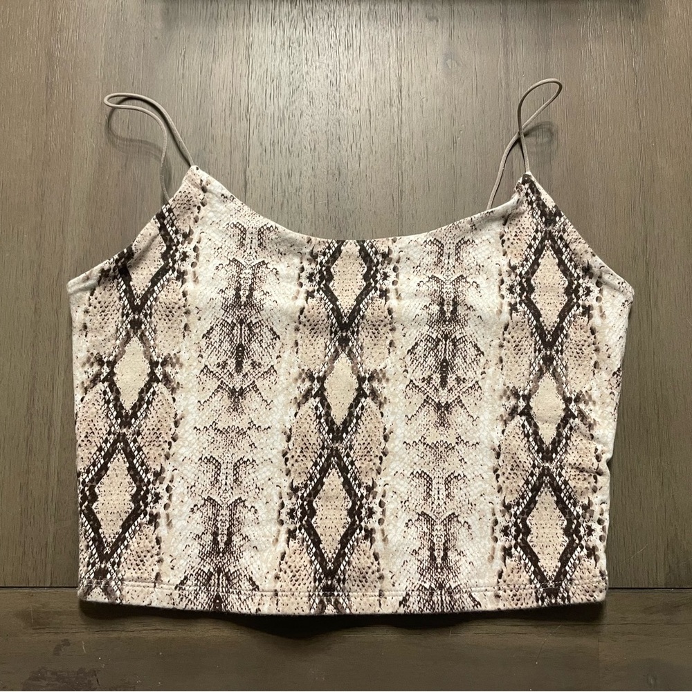 Garage - Snakeskin print cropped tank top. Size medium